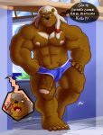  anthro big_penis blood boxers_(clothing) clothing erection father father_and_son hi_res humanoid_penis male mammal muscular muscular_male nipples nosebleed parent penis son spanish_text text translated underwear ursid yasserlion 