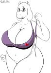 &lt;3 anthro big_breasts boss_monster bottomless bovid bra breasts caprine clothed clothing davidsanchan eyewear female floppy_ears fluffy fur glasses goat mammal mature_female overweight overweight_female pussy slightly_chubby solo thick_thighs toriel undertale underwear video_games white_fur 
