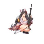  1girl alternate_costume artist_request battle_rifle blue_eyes blush bow breast_hold breasts brown_hair cherry_blossom_print cleavage closed_mouth collarbone damaged dirty_clothes drill_hair drill_locks floral_print flower frilled_bow frills full_body girls_frontline gun hair_bow hair_flower hair_ornament holding holding_gun holding_weapon howa_type_64 howa_type_64_(girls_frontline) japanese_clothes kanzashi kimono knees large_breasts legs long_hair looking_at_viewer obi official_art pink_bow pink_kimono rifle rose sandals sandals_removed sash sitting solo tabi tearing_up thighs torn_bow torn_clothes torn_kimono transparent_background very_long_hair weapon 