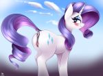  2019 absurd_res anatomically_correct anatomically_correct_pussy animal_genitalia animal_pussy anus blush butt clitoris cutie_mark digital_media_(artwork) equid equine_pussy eyeshadow female feral friendship_is_magic hi_res horn makeup mammal my_little_pony nevobaster pussy rarity_(mlp) smile solo unicorn 