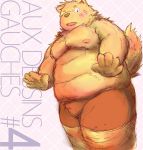  2014 anthro belly blush bulge canid canine canis clothing domestic_dog english_text humanoid_hands male mammal moobs nipples overweight overweight_male shimm solo text underwear 