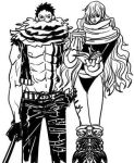  1boy 1girl age_difference brother_and_sister charlotte_katakuri charlotte_smoothie long_hair lowres one_piece siblings smile tagme 