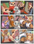  absurd_res ageplay anal anthro big_ears bulge camera canid canine clothing comic cum diaper disney duo erection fennec finnick fox hi_res infantilism jack_savage kuuneho lagomorph lying male male/male mammal nick_wilde onesie pacifier penetration penis phone rabbit sitting size_difference smut surprise zootopia 