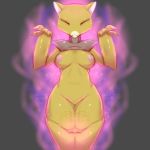  2019 abra anthro areola breasts cheezayballz digital_media_(artwork) eyes_closed female hi_res looking_at_viewer nintendo nipples pok&eacute;mon pok&eacute;mon_(species) signature solo video_games 