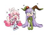  angellyuna blush chibi child crossover elsword eyebrows_visible_through_hair fate/extra fate/extra_ccc fate/grand_order fate_(series) fluffy kingprotea laby_(elsword) long_hair radiant_soul_(elsword) sharp_teeth smile teeth 