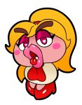  alpha_channel big_lips blonde_hair blush clothing fangs footwear goomba goombella hair lips mario_bros necktie nintendo not_furry open_mouth paper_mario shoes simple_background solo tongue transparent_background unknown_artist video_games 