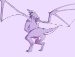  anus backsack balls butt daega dragon hi_res horn inviting male penis presenting presenting_anus presenting_hindquarters purple_body raised_tail short_tail spread_wings wings 