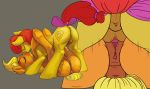  anatomically_correct anatomically_correct_pussy animal_genitalia animal_pussy anus apple_bloom_(mlp) applejack_(mlp) caboni32 cutie_mark duo earth_pony equid equine equine_pussy eyes_closed female female/female feral friendship_is_magic hi_res hooves horse incest kissing mammal my_little_pony pony pussy ribbons sibling simple_background sisters tail_bow tail_ribbon underhoof 