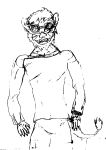  2018 anthro clothed clothing eyewear felid feline fully_clothed glasses graphite_(artwork) hi_res jason_de_leon jaystork lion looking_at_viewer male mammal mane monochrome pantherine pencil_(artwork) smile solo standing tail_tuft traditional_media_(artwork) tuft 