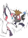  2019 digital_drawing_(artwork) digital_media_(artwork) hellfox kissing lexio_(knotsosfw) maero_(ammunoa) male male/male mammal supremo_burrito 