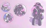  2017 absurd_res anthro balls breasts digital_drawing_(artwork) digital_media_(artwork) doll duo equid erection eyewear female gas_mask goggles goo_transformation helixjack hi_res horn mammal mask nipples penis pink_background pussy rubber sex_doll simple_background standing transformation tubes winged_unicorn wings 