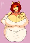  big_breasts bra breasts canid canine canis cleavage clothed clothing domestic_dog dress female hair huge_breasts hyper hyper_breasts jewelry jwinkz mammal necklace one_eye_closed underwear wink 