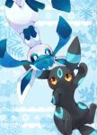  2016 ambiguous_gender black_fur digital_media_(artwork) duo eeveelution feral fur glaceon hi_res nintendo nude pok&eacute;mon pok&eacute;mon_(species) umbreon video_games white_fur 白 