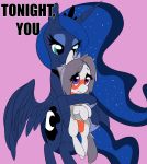  animal_genitalia animal_penis arkiiwarki balls blush bulge cub dickgirl dickgirl/male duo equine_penis erection feral friendship_is_magic girly hi_res intersex intersex/male male my_little_pony penis princess_luna_(mlp) rumble_(mlp) size_difference standing text young 