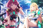  cleavage dress haribote hikari_(xenoblade_2) homura_(xenoblade_2) possible_duplicate tagme thighhighs xenoblade xenoblade_chronicles_2 