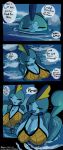  2019 anthro big_breasts breasts bubble clothing comic detailed_background dialogue eyes_closed female hi_res huge_breasts nintendo nipples open_mouth outside penlink pok&eacute;mon pok&eacute;mon_(species) smile sobble solo swimsuit unseen_character video_games water 