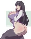  1girl ass bokuman breasts huge_ass hyuuga_hinata naruto naruto_(series) tagme thick_thighs thighs wide_hips 