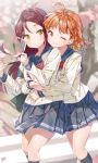  love_live!_sunshine!! sakurauchi_riko seifuku takami_chika take_no_ko 