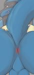  anal anus ass_up balls blue_fur canid canine canis colrblnd colrblnd_(artist) domestic_dog first_person_view fur game_(disambiguation) hi_res lucario male mammal nintendo oral pok&eacute;mon pok&eacute;mon_(species) raised_tail rimming screencap sex solo video_games 