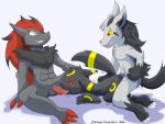  2016 3_toes all_fours ambiguous_gender ambiguous_penetration ass_up balls black_fur black_hair blue_eyes claws ears_back ears_up eeveelution fellatio fluffy fluffy_ears fluffy_tail foxy_harris fur gloves_(marking) grey_fur group group_sex hair kemono male male/ambiguous markings mightyena nintendo oral penetration penis pink_nose pok&eacute;mon pok&eacute;mon_(species) red_claws red_eyes red_hair red_penis saliva sex shaking snout socks_(marking) spitroast tears threesome toes trembling umbreon video_games yellow_markings yellow_sclera zoroark 