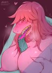  &lt;3 2019 anthro big_breasts blush breasts deltarune digital_media_(artwork) duo female hair hi_res kosafordraw kris_(deltarune) licking male mammal nipples penis reptile scalie simple_background susie_(deltarune) teeth tongue tongue_out video_games 