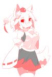  5_fingers anthro breasts canid canine clothed clothing female fullmoon_gtrn_(artist) hair kemono looking_at_viewer mammal momiji_inubashiri simple_background skirt solo standing touhou white_background がちりん 