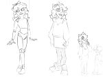  clothing featureless flat_chested goosebumps hi_res humanoid living_doll monochrome not_furry puppet sketch skirt spinater 