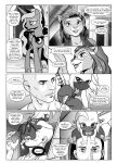  2019 3_toes anon anthro bald big_breasts breasts bushwoolies catrina_(mlp) cleavage clothed clothing comic crown cutie_mark dialogue equid equine felid female friendship_is_magic group hair hi_res hooves horn horse human male mammal mask melee_weapon muscular muscular_male my_little_pony ninja pencils_(artist) pony princess_luna_(mlp) sword toes unicorn weapon winged_unicorn wings wraps 