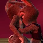  2019 3d_(artwork) anthro breast_lick breasts digital_media_(artwork) disney duo female female/female fur grey_fur hi_res judy_hopps lagomorph licking mammal multicolored_fur nude partly_clothed rabbit selfcest sitting small_breasts solo1 square_crossover tongue tongue_out two_tone_fur zootopia 