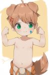  2019 :i anger_vein animal_humanoid bandage blonde_hair canid canid_humanoid canine canine_humanoid child clothed clothing dog_humanoid flexing green_eyes hair hi_res humanoid kaoru_(thebrushking) male mammal navel nipples solo thebrushking topless young 