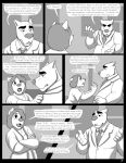  canid canine canis clothed clothing comic domestic_dog duo emery_waldren english_text female jackaloo kathleen_hallpont male mammal necktie speech_bubble text 
