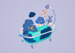  artist_name bath bathtub claw_foot_bathtub cloud crescent_moon grey_background liquid meyoco moon no_humans original shower_head simple_background sparkle star star_(sky) transparent 