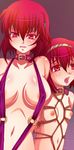  bad_id bad_pixiv_id bdsm blush bondage bound breasts collar fire_emblem fire_emblem:_monshou_no_nazo hairband headband large_breasts maria_(fire_emblem) minerva_(fire_emblem) multiple_girls nipples o-ring o-ring_top open_mouth red_eyes red_hair shibari short_hair siblings sisters slave slingshot_swimsuit small_breasts swimsuit teijin 