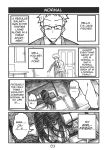  1boy 1girl 4koma black_hair breasts coat comic english_text glasses large_breasts long_hair monochrome necktie original peach_(momozen) spiked_hair television the_ring yamamura_sadako 