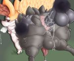  absurd_res anal anthro balls big_balls big_butt braixen butt cum darkmagician1212 hi_res inner_ear_fluff looking_back male male/male mammal morbidly_obese nintendo nude obese overweight penis pok&eacute;mon pok&eacute;mon_(species) video_games 