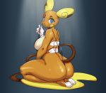  alolan_raichu anthro bikini breasts butt clothing female kneeling looking_at_viewer mcfli nintendo pok&eacute;mon pok&eacute;mon_(species) regional_variant side_boob sling_bikini solo swimsuit thick_thighs video_games 