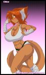  abs blush breasts cleavage clothed clothing domestic_cat felid feline felis female mammal mastergodai muscular solo 