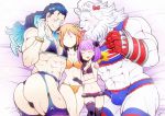  anthro bulge clothed clothing crossdressing fate/grand_order fate_(series) felid female fur helena_blavatsky_(fate) human licking lion louie_(pixiv) male mammal muscular nikola_tesla_(fate) pantherine smile thomas_edison_(fate) tongue tongue_out white_fur 