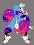  anthro au blush butt clothing footwear gloves legwear male monster penis presenting presenting_hindquarters scarf shoes sonic_(series) stockings sunnyhoneybone sweat thick_thighs tongue 