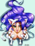  absurd_res animal_humanoid asesimio capcom cat_humanoid darkstalkers felicia_(darkstalkers) felid felid_humanoid feline feline_humanoid female hi_res humanoid mammal nipple_outline solo video_games 