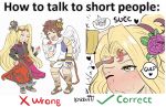  1boy 1girl absurdres angel blonde_hair blue_eyes brown_hair highres how_to_talk_to_short_people karbuitt kid_icarus kid_icarus_uprising meme nachure nintendo pit_(kid_icarus) wings yellow_eyes 