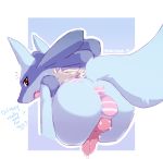  2018 animal_genitalia animal_penis anthro anus balls_in_panties bent_over bulge butt canid canine canine_penis celescario clothing dialogue english_text girly knot looking_back lucario male mammal nintendo open_mouth panties penis penis_tuck pok&eacute;mon pok&eacute;mon_(species) precum presenting presenting_hindquarters red_eyes solo striped_clothing striped_panties striped_underwear surprise text underwear video_games 