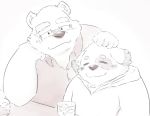  2019 anthro canid canine canis clothing cusith domestic_dog duo eyes_closed eyewear glasses humanoid_hands leib_(tas) male male/male mammal polar_bear shir0anko shirt slightly_chubby tokyo_afterschool_summoners ursid ursine video_games 