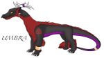 beak_maw bell bracelet chest_fur claws dragon ear_fur engravings fur heat_pits horn jewelry male mane maw_fur purple_underbelly red_fur runic simple_background solo tail_fluff tail_ring white_background 