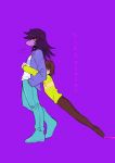  2019 amiriari78_(artist) anthro clothed clothing deltarune digital_media_(artwork) duo female hair hi_res human kris_(deltarune) male mammal reptile scalie simple_background susie_(deltarune) video_games 