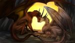  2019 claws digital_media_(artwork) dragon duo egg eyes_closed female feral hi_res horn male membranous_wings scalie spines western_dragon wings wrappedvi 