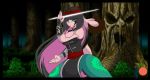  anthro breasts clothed clothing cosplay female fur hare jazmin lagomorph looking_at_viewer mammal mastergodai pink_fur rabbit solo tree 