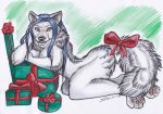  arctic_fox canid canine christmas fox gift holidays mammal ribbons shiverz solo 