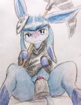  begging begging_pose blue_eyes blue_fur blue_nose blush clothing colored_pencil_(artwork) costume disembodied_penis duo eeveelution eiroru female feral fur glaceon hi_res long_ears male male/female male_penetrating markings mask melee_weapon nintendo one_ear_down penetration penis pok&eacute;mon pok&eacute;mon_(species) polearm pussy pussy_juice scythe sex simple_background snout socks_(marking) solo_focus spread_legs spreading tears traditional_media_(artwork) uncensored vaginal vaginal_penetration video_games weapon 