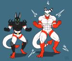  60percentscalie anthro armor claws demon digital_media_(artwork) dovak male markings muscular nude pointy_tail reptile scalie size_difference transformation 